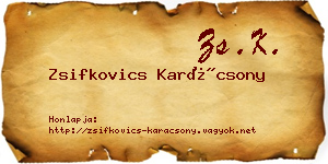 Zsifkovics Karácsony névjegykártya